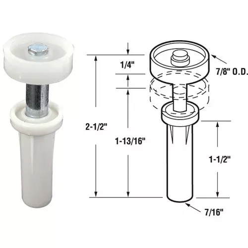 n-6582-prime-line-nylon-base-bifold-door-top-roller-guide N 6582 Prime-Line Nylon Base Bifold Door Top Roller Guide