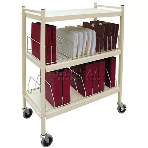 Omnimed Standard Vertical Open Chart Rack, 20 Binder Capacity, Beige