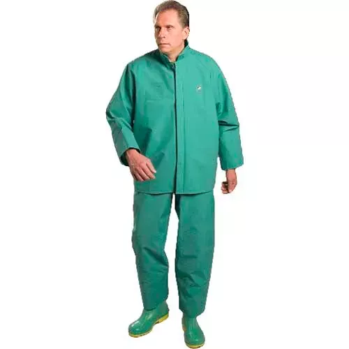 onguard-chemtex-green-jacket-w-hood-snaps-pvc-on-polyester-m Onguard Chemtex Green Jacket W/Hood Snaps, PVC on Polyester, M
