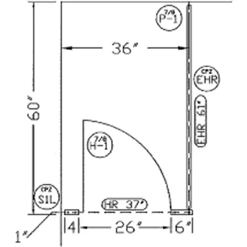 Plastic Laminate Complete In-Corner Compartment 36" W Almond