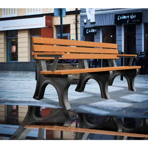 polly-products-econo-mizer-6-backed-bench-w-arms-cedar-bench-black-frame Polly Products Econo Mizer 6' Backed Bench w/ Arms, Cedar Bench/Black Frame