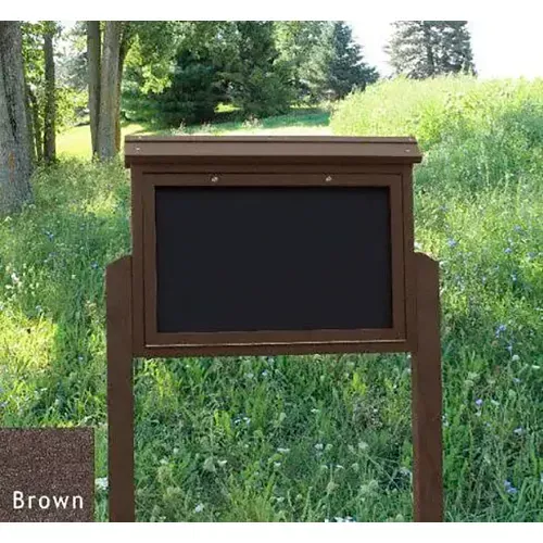 polly-products-medium-message-center-2-sided-2-posts-brown-40-w-x-30-h Polly Products Medium Message Center - 2 Sided/2 Posts, Brown, 40"W x 30"H
