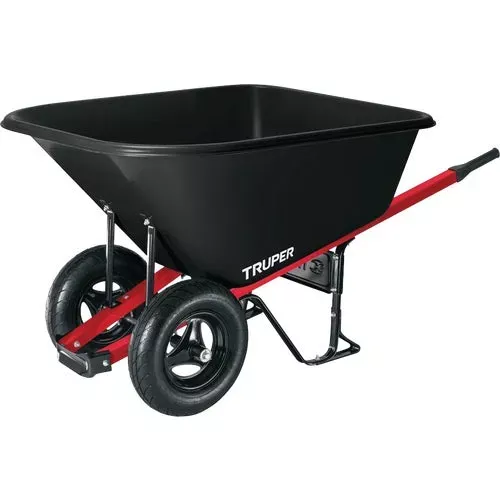 PP10 Truper Contractor Poly Wheelbarrow with Dual Wheels