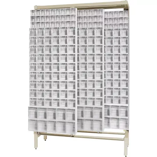 quantum-gondola-free-standing-slider-system-with-364-tip-out-bins-white Quantum Gondola Free Standing Slider System with 364 Tip Out Bins, White