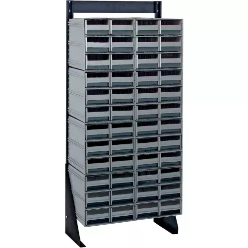 quantum-qic-148-64-48-h-single-sided-floor-stand-with-48-gray-drawer-interlockin Quantum QIC-148-64 48"H Single Sided Floor Stand with 48 Gray Drawer Interlocking Storage Cabinet