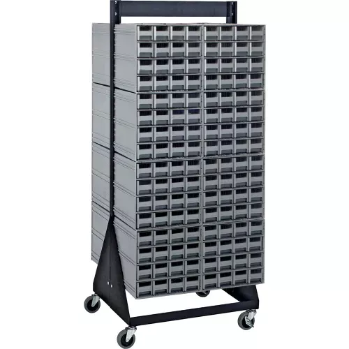 quantum-qic-248-161-48-h-double-sided-floor-stand-with-256-gray-drawer-interlock Quantum QIC-248-161 48"H Double Sided Floor Stand with 256 Gray Drawer Interlocking Storage Cabinet