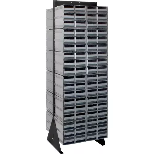 quantum-qic-270-64-70-h-double-sided-floor-stand-with-144-gray-drawer-interlocki Quantum QIC-270-64 70"H Double Sided Floor Stand with 144 Gray Drawer Interlocking Storage Cabinet