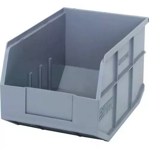Quantum Storage Plastic Stackable Shelf Bin, 12"L x 11"W x 7"H, Black - Pkg Qty 6