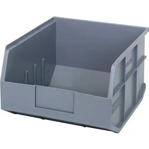 quantum-storage-plastic-stackable-shelf-bin-12-l-x-11-w-x-7-h-gray-pkg-qty-6 Quantum Storage Plastic Stackable Shelf Bin, 12"L x 11"W x 7"H, Gray - Pkg Qty 6