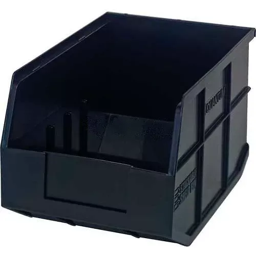 quantum-storage-plastic-stackable-shelf-bin-12-l-x-8-1-4-w-x-7-h-black-pkg-qty-6 Quantum Storage Plastic Stackable Shelf Bin, 12"L x 8-1/4"W x 7"H, Black - Pkg Qty 6