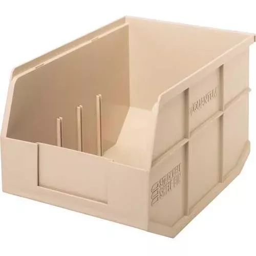 quantum-storage-plastic-stackable-shelf-bin-12-l-x-8-1-4-w-x-7-h-ivory-pkg-qty-6 Quantum Storage Plastic Stackable Shelf Bin, 12"L x 8-1/4"W x 7"H, Ivory - Pkg Qty 6