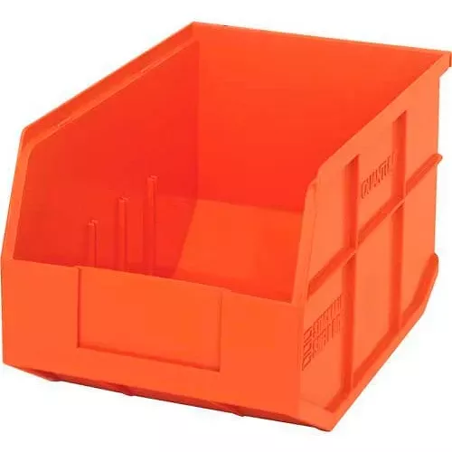 quantum-storage-plastic-stackable-shelf-bin-12-l-x-8-1-4-w-x-7-h-orange-pkg-qty- Quantum Storage Plastic Stackable Shelf Bin, 12"L x 8-1/4"W x 7"H, Orange - Pkg Qty 6