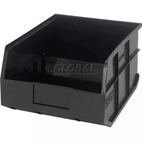 quantum-storage-plastic-stackable-shelf-bin-14-l-x-11-w-x-7-h-black-pkg-qty-6 Quantum Storage Plastic Stackable Shelf Bin, 14"L x 11"W x 7"H, Black - Pkg Qty 6