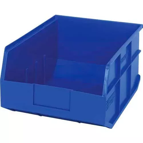 quantum-storage-plastic-stackable-shelf-bin-14-l-x-11-w-x-7-h-blue-pkg-qty-6 Quantum Storage Plastic Stackable Shelf Bin, 14"L x 11"W x 7"H, Blue - Pkg Qty 6