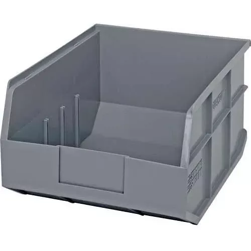 quantum-storage-plastic-stackable-shelf-bin-14-l-x-11-w-x-7-h-gray-pkg-qty-6 Quantum Storage Plastic Stackable Shelf Bin, 14"L x 11"W x 7"H, Gray - Pkg Qty 6