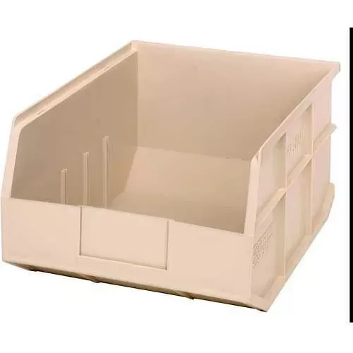 quantum-storage-plastic-stackable-shelf-bin-14-l-x-11-w-x-7-h-ivory-pkg-qty-6 Quantum Storage Plastic Stackable Shelf Bin, 14"L x 11"W x 7"H, Ivory - Pkg Qty 6
