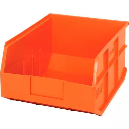 quantum-storage-plastic-stackable-shelf-bin-14-l-x-11-w-x-7-h-orange-pkg-qty-6 Quantum Storage Plastic Stackable Shelf Bin, 14"L x 11"W x 7"H, Orange - Pkg Qty 6