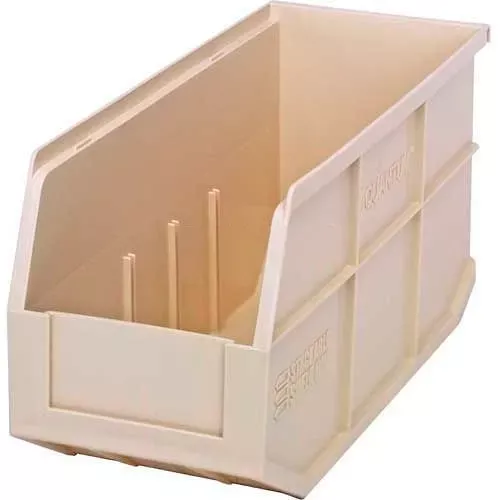 quantum-storage-plastic-stackable-shelf-bin-14-l-x-6-w-x-7-h-ivory-pkg-qty-12 Quantum Storage Plastic Stackable Shelf Bin, 14"L x 6"W x 7"H, Ivory - Pkg Qty 12