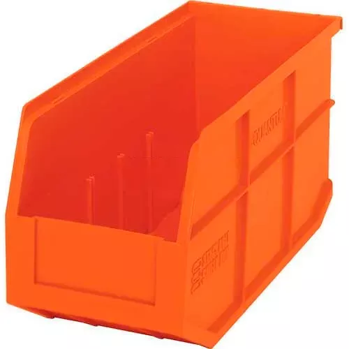 quantum-storage-plastic-stackable-shelf-bin-14-l-x-6-w-x-7-h-orange-pkg-qty-12 Quantum Storage Plastic Stackable Shelf Bin, 14"L x 6"W x 7"H, Orange - Pkg Qty 12