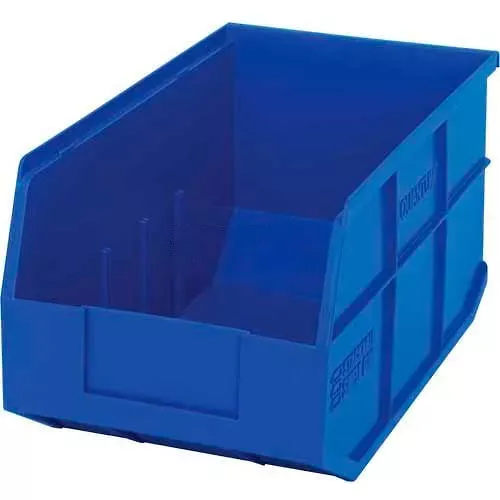 quantum-storage-plastic-stackable-shelf-bin-14-l-x-8-1-4-w-x-7-h-blue-pkg-qty-12 Quantum Storage Plastic Stackable Shelf Bin, 14"L x 8-1/4"W x 7"H, Blue - Pkg Qty 12