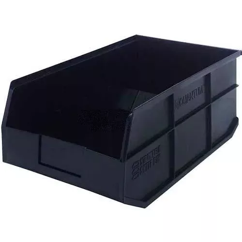 quantum-storage-plastic-stackable-shelf-bin-18-l-x-11-w-x-7-h-black-pkg-qty-6 Quantum Storage Plastic Stackable Shelf Bin, 18"L x 11"W x 7"H, Black - Pkg Qty 6