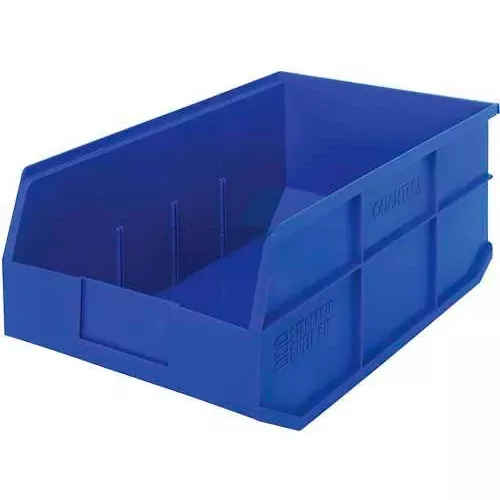 quantum-storage-plastic-stackable-shelf-bin-18-l-x-11-w-x-7-h-blue-pkg-qty-6 Quantum Storage Plastic Stackable Shelf Bin, 18"L x 11"W x 7"H, Blue - Pkg Qty 6
