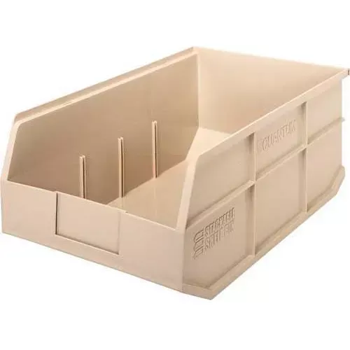 quantum-storage-plastic-stackable-shelf-bin-18-l-x-11-w-x-7-h-ivory-pkg-qty-6 Quantum Storage Plastic Stackable Shelf Bin, 18"L x 11"W x 7"H, Ivory - Pkg Qty 6