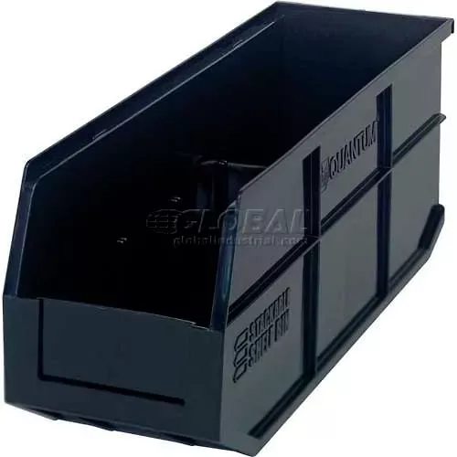 quantum-storage-plastic-stackable-shelf-bin-18-l-x-6-w-x-7-h-black-pkg-qty-6 Quantum Storage Plastic Stackable Shelf Bin, 18"L x 6"W x 7"H, Black - Pkg Qty 6