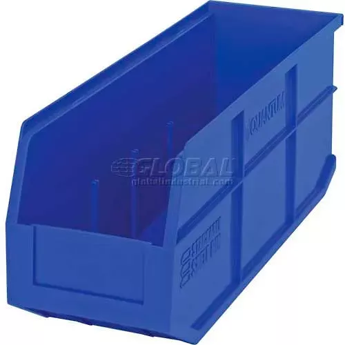 quantum-storage-plastic-stackable-shelf-bin-18-l-x-6-w-x-7-h-blue-pkg-qty-6 Quantum Storage Plastic Stackable Shelf Bin, 18"L x 6"W x 7"H, Blue - Pkg Qty 6