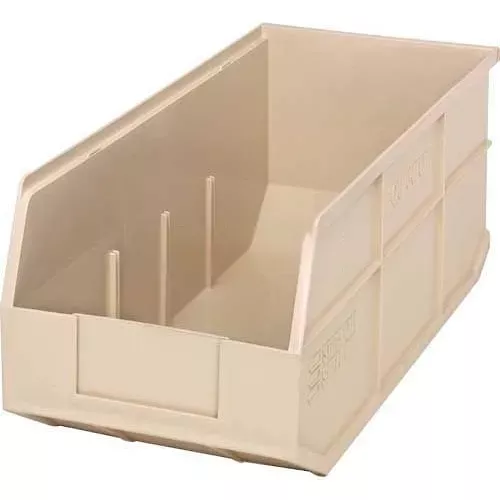 quantum-storage-plastic-stackable-shelf-bin-18-l-x-8-1-4-w-x-7-h-ivory-pkg-qty-6 Quantum Storage Plastic Stackable Shelf Bin, 18"L x 8-1/4"W x 7"H, Ivory - Pkg Qty 6