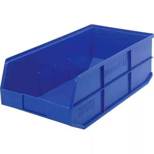 quantum-storage-plastic-stackable-shelf-bin-20-1-2-l-x-11-w-x-7-h-blue-pkg-qty-6 Quantum Storage Plastic Stackable Shelf Bin, 20-1/2"L x 11"W x 7"H, Blue - Pkg Qty 6