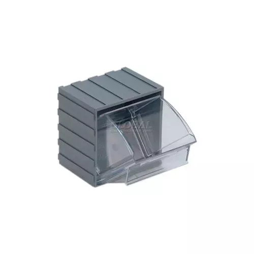quantum-tip-out-interlocking-bin-qtb406-3-3-4-x-2-7-8-x-4-gray-pkg-qty-6 Quantum Tip Out Interlocking Bin QTB406 3-3/4 x 2-7/8 x 4 Gray - Pkg Qty 6