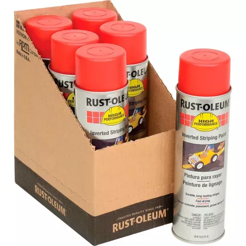Rust-Oleum 2300 System Inverted Striping Paint Aerosol, Red - Pkg Qty 6