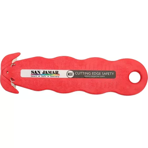 san-jamar-kk403-klever-kutter-box-cutter-red-nsf-3-pack San Jamar KK403 - Klever Kutter Box Cutter, Red, NSF, 3 Pack