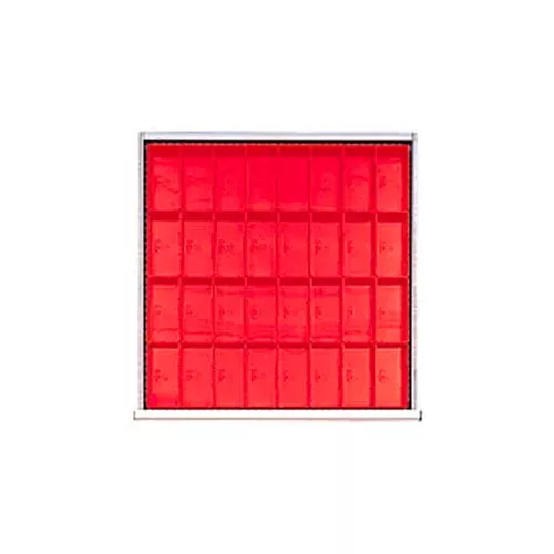 SC Drawer Layout, 32 Plastic Boxes 3" H