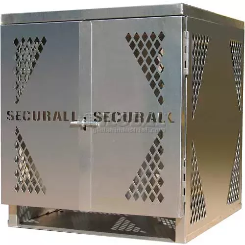 securall-4-cylinder-vertical-lp-oxygen-cabinet-aluminum-manual-close Securall 4 Cylinder Vertical LP/Oxygen Cabinet Aluminum, Manual Close