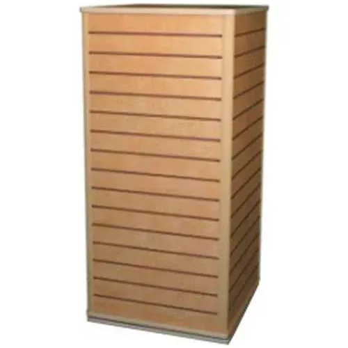 slatwall-counter-top-cube-display-fixture-birch-with-spinner-base Slatwall Counter Top Cube Display Fixture-Birch with Spinner Base
