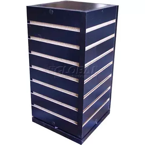 slatwall-counter-top-cube-display-fixture-black-with-spinner-base Slatwall Counter Top Cube Display Fixture-Black with Spinner Base
