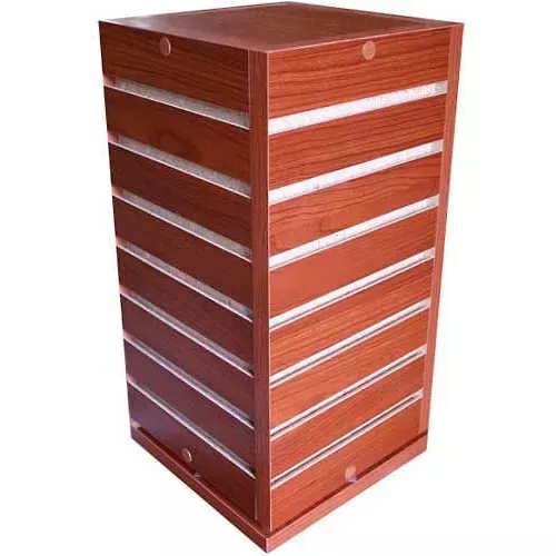 slatwall-counter-top-cube-display-fixture-cherry-with-spinner-base Slatwall Counter Top Cube Display Fixture-Cherry with Spinner Base