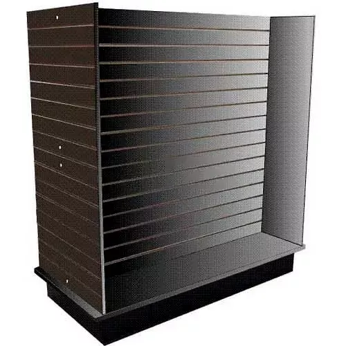 slatwall-h-display-fixture-black-with-casters Slatwall H Display Fixture-Black with Casters