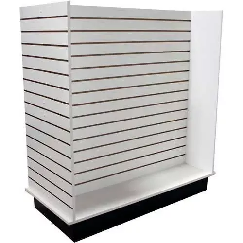 slatwall-h-display-fixture-white-with-casters Slatwall H Display Fixture-White with Casters