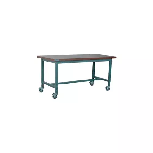 stackbin-1012-series-mobile-workbench-48-x-30-adjustable-height-shop-top-square- Stackbin 1012 Series Mobile Workbench, 48 x 30", Adjustable Height, Shop Top Square Edge, Gray