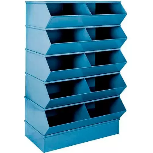 stackbin-3-4sbbl-6-high-section-bases-37-w-x-20-1-2-d-bins-blue Stackbin 3-4SBBL 6" High Section Bases For 37"W x 20-1/2"D Bins, Blue