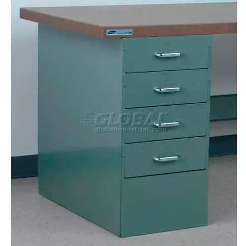 stackbin-4-drawer-pedestal-15-1-2-w-x-30-d-gray Stackbin 4 Drawer Pedestal, 15-1/2"W x 30"D, Gray