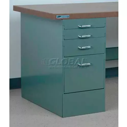 stackbin-4-drawer-pedestal-large-bottom-drawer-15-1-2-w-x-30-d-gray Stackbin 4 Drawer Pedestal, Large Bottom Drawer, 15-1/2"W x 30"D, Gray