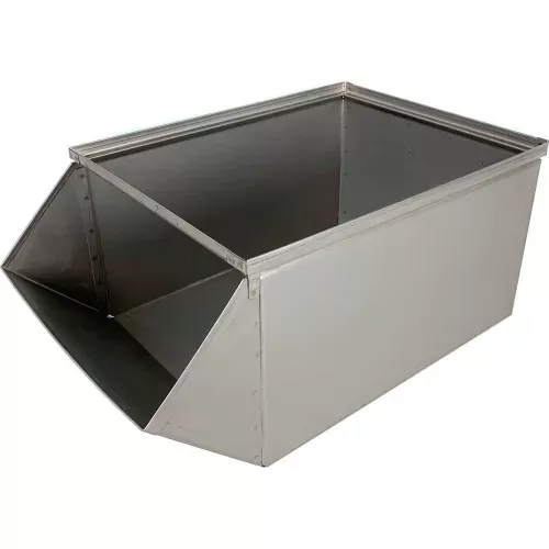 stackbin-stainless-steel-stacking-hopper-front-container-15-w-x-24-l-x-11-h Stackbin Stainless Steel Stacking Hopper Front Container, 15"W x 24"L x 11"H