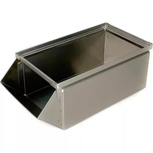 stackbin-stainless-steel-stacking-hopper-front-container-7-1-2-w-x-15-1-2-l-x-6- Stackbin Stainless Steel Stacking Hopper Front Container, 7-1/2"W x 15-1/2"L x 6"H