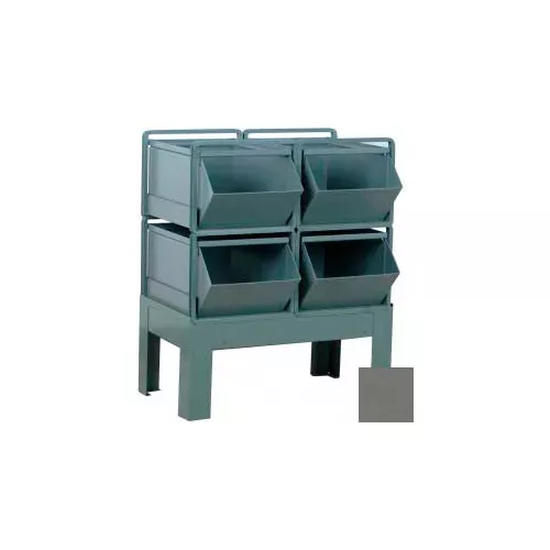 stackbin-steel-hopper-bin-stackrack-unit-28-1-2-w-x-20-1-2-d-x-32-h-4-steel-bins Stackbin Steel Hopper Bin Stackrack Unit, 28-1/2"W X 20-1/2"D X 32"H, 4 Steel Bins, Gray