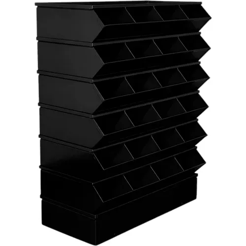 stackbin-steel-hopper-stack-bin-24-compartment-sectional-unit-37-w-x-15-d-x-51-h Stackbin Steel Hopper Stack Bin, 24 Compartment Sectional Unit, 37"W x 15"D x 51"H, Black