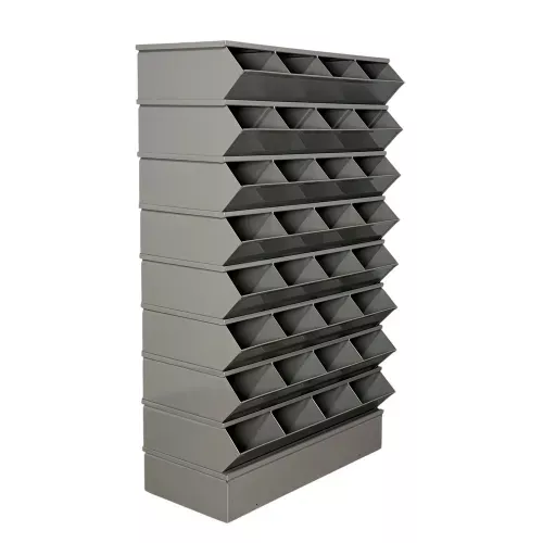 stackbin-steel-hopper-stack-bin-32-compartment-sectional-unit-37-w-x-15-d-x-58-1 Stackbin Steel Hopper Stack Bin, 32 Compartment Sectional Unit, 37"W x 15"D x 58-1/2"H, Black